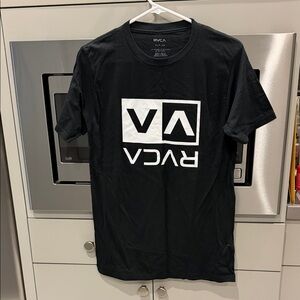 RVCA Black and White Logo Tee
